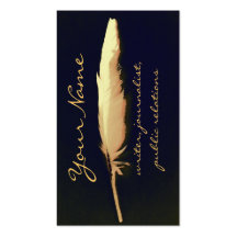 golden quill writer business card