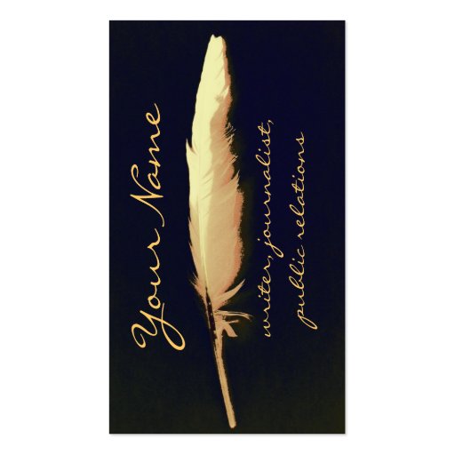 golden quill writer business card (front side)