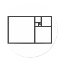 Golden Rectangle Round Sticker