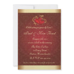 Golden  Red  50th wedding anniversary invitation