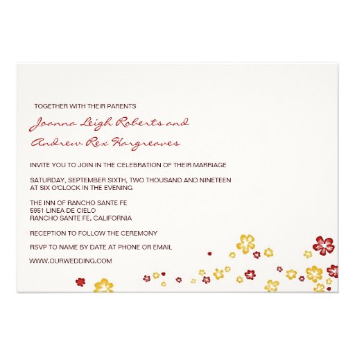 Golden Red Lanterns Cherry Tree Fu Chinese Wedding Invitations