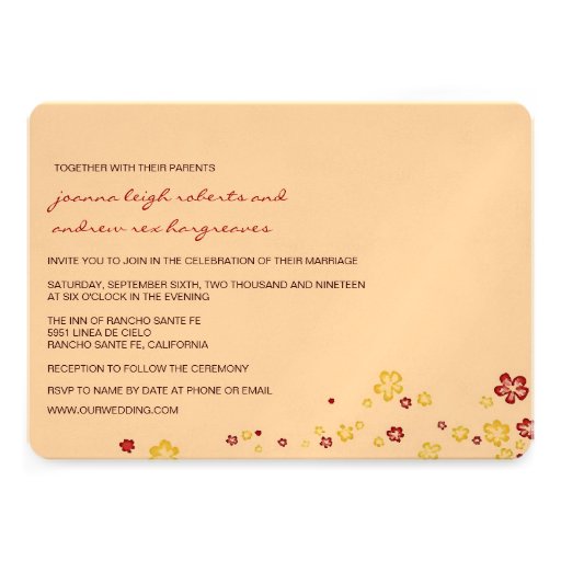 Golden Red Lanterns Cherry Tree Xi Chinese Wedding Personalized Invites