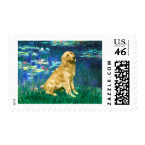 Golden Retriever 1 - Lilies 5 Stamps