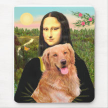 Golden Retriever 2 - Mona Lisa Mouse Mats