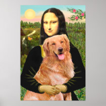 Golden Retriever 2 - Mona Lisa Posters