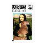 Golden Retriever 3 - Mona Lisa postage