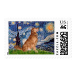 Golden Retriever 3 - Starry Night postage