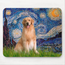 Golden Retriever 8 - Starry Night Mouse Mat
