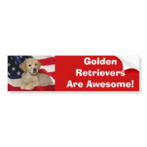 Golden Retriever All American Puppy Bumper Sticker bumper stickers