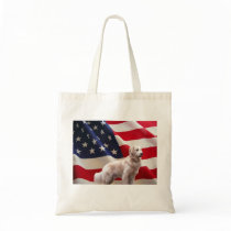Golden Retriever American Flag Tote Bag