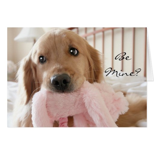 Golden Retriever Be Mine Valentine's Day Card | Zazzle