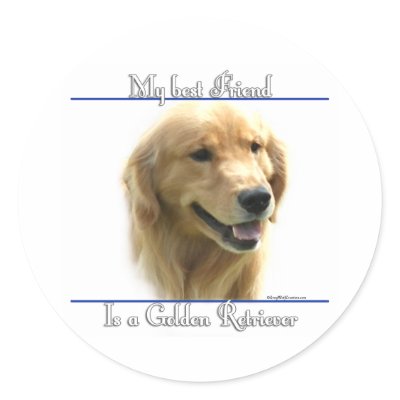 Golden Retriever Best Friend 2 - Sticker by GreyWolfCreation