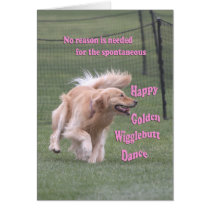 Golden Retriever Birthday Card 'Dance' cards