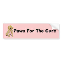 Golden Retriever Breast Cancer Bumper Sticker bumper stickers