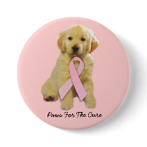 Golden Retriever Breast Cancer Button