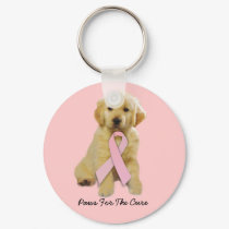 Golden Retriever Breast Cancer Keychain by normagolden Golden Retriever Breast Cancer Keychain