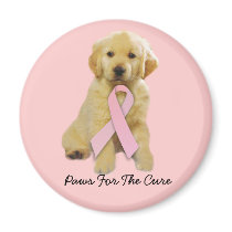 Golden Retriever Breast Cancer Magnet