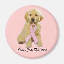 Golden Retriever Breast Cancer Magnet