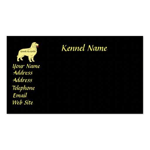 Golden Retriever Breeder Business Card (back side)