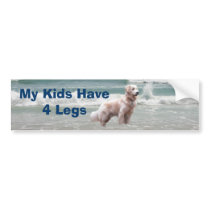 Golden Retriever Bumper Sticker My Kids Have 4Legs bumper stickers