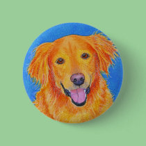 Golden Retriever Button buttons