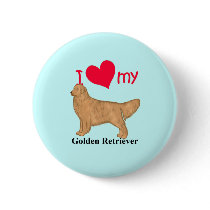 Golden Retriever Pinback Buttons
