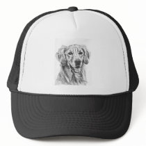 Golden Retriever Charcoal Sketch Trucker Hat