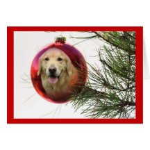 Golden Retriever Christmas Card Ball