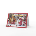 Golden Retriever Christmas Card Santa Bears8 card
