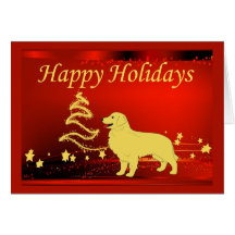 Golden Retriever  Christmas Card Stars2