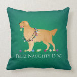 golden retriever pillow christmas