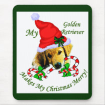 Golden Retriever Christmas Gifts mousepads