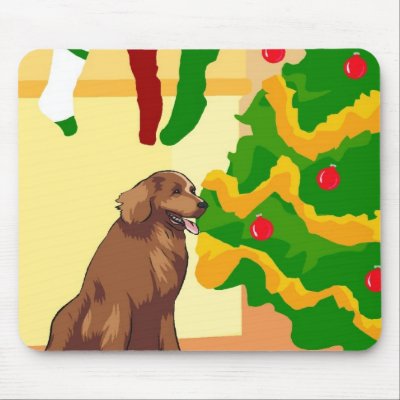 Golden Retriever Christmas mousepads