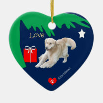Golden Retriever Christmas Ornament 'Love' Heart ornaments