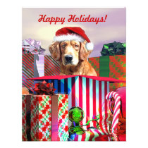 Golden Retriever Christmas Surprise invitations