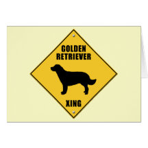 Golden Retriever Crossing (XING) Sign Greeting Card