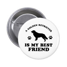Golden Retriever designs Button