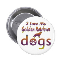 Golden Retriever designs Pinback Button