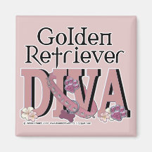 Golden Retriever DIVA Fridge Magnets
