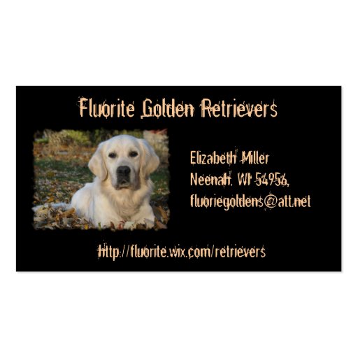 Golden Retriever Dog Custom Business Card (front side)
