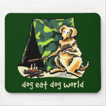 Golden Retriever Dog Eat Dog Mousepad