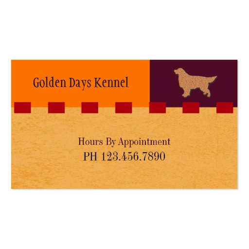 Golden Retriever / Dog Services Business Card (back side)