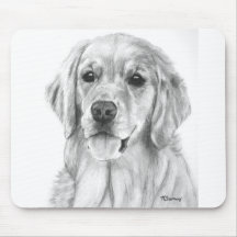 Golden Retriever Drawing Mousepad