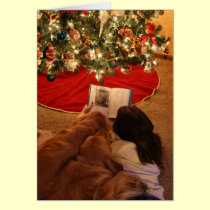 Golden Retriever Family Christmas Card cards