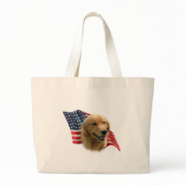 Golden Retriever Flag Tote Bag