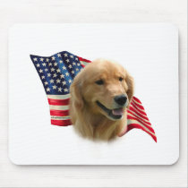 Golden Retriever Flag Mouse Mat