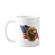 Golden Retriever Flag Coffee Mugs
