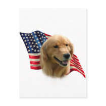 Golden Retriever Flag Post Card