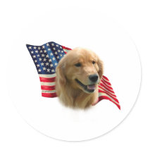 Golden Retriever Flag Sticker