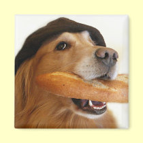 Golden Retriever French Bread Magnet magnets